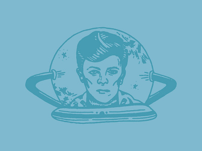 Star Man astronaut blue bowie illustration nasa ziggy stardust