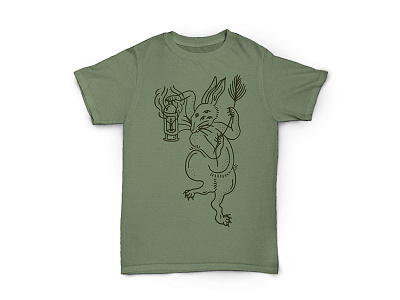 Mystics #2 animal apparel design drawing illustration lantern plant rabbit shirt