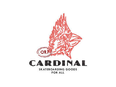 Cardinal bird cardinal illustration logo mark norfolk skateboarding typography vintage virginia