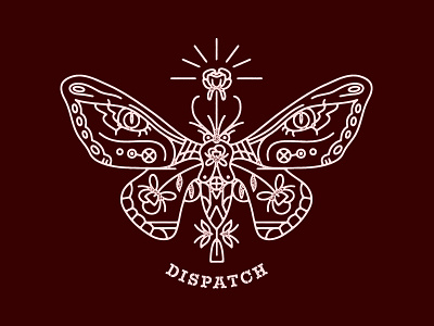 Moth apparel band geometric illustration jam band merch moth tshirt