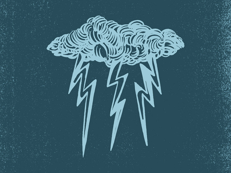 Third illustration art director design beer brewery virginia illustration art logo lightning cloud illustration