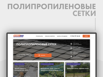 Лендинг для продажи полипропиленовых сеток landing page onepage vladivostok web design webdesign лендинг