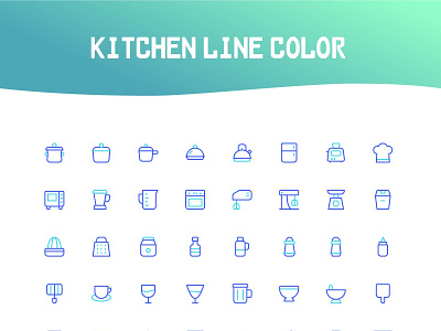 kitchen colorful icon colorful colorful design flat illustration icon design icon set kitchen minimalistic