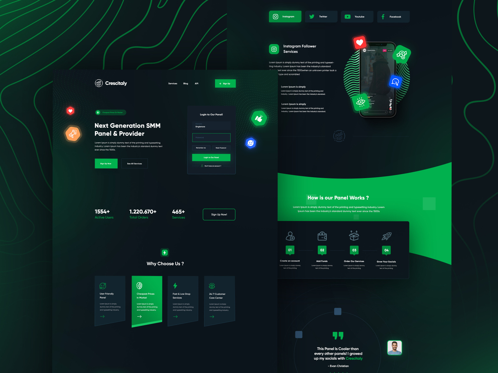 Crescitaly SMM Theme by Can Aydın on Dribbble