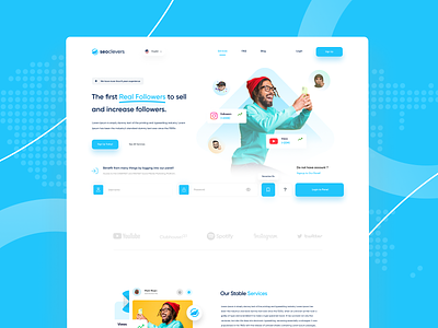 Social Media Management Clean Landing Page clean landing clean landing page dashboard landing page saas saas landing page smm panel smm panel theme smm panel themes social media uidesign web design website