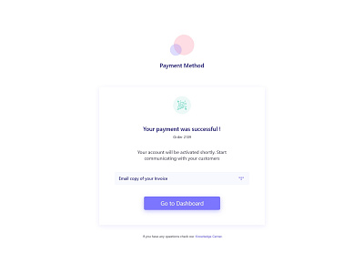 Successfull payment page adobe adobe photoshop adobe xd adobexd dashboad design payment payment app payment form payment method success message ui ux