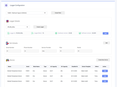 logger configuration page