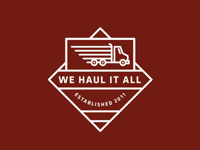 We Haul it All art branding diamond haul line logo red road speed truck