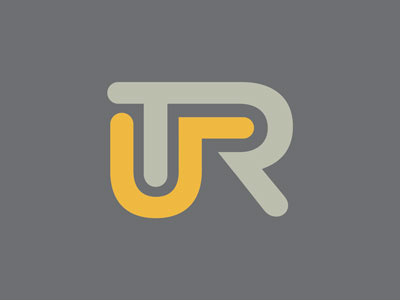 UTR (concept) branding construction form gold letters logo remodel typography