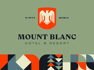 Mount Blanc badge bird branding dailylogochallenge design eagle logo ski snow sports swiss typography