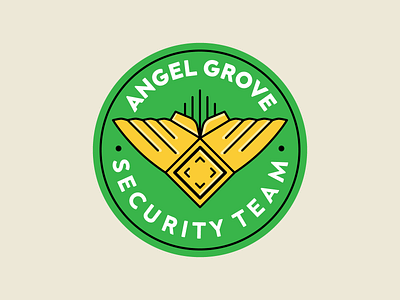 Angel Grove Security Team branding gold green green ranger logo power rangers shield typography