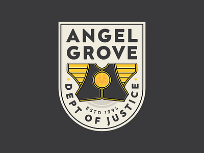 Angel Grove Dept. of Justice branding crest design logo mmpr power rangers shield white ranger