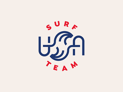USA Surf Team branding logo olympics patriotic surf team usa usa watersports wave
