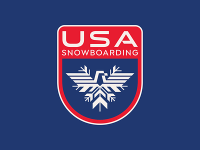 U.S. Snowboarding Team challenge eagle logo olympics patriotic snowboard snowflake usa winter