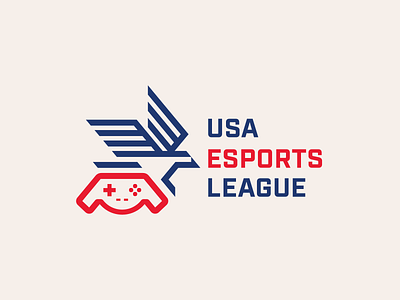 USA E-Sports League challenge eagle esports gamer logo olympics patriotic team usa usa