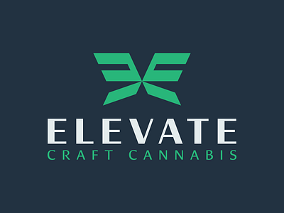 Elevate Craft Cannabis blue branding butterfly cannabis craft high logo moth wings