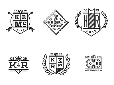 Wedding Logos badge crest design logo monogram rings typography wedding