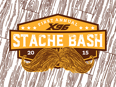 Stache Bash beard illustration logo lumber mustache rugged typography