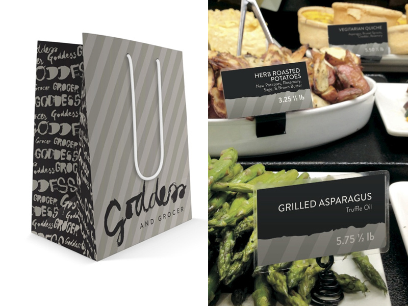 Goddess And Grocer Support packaging pop display hand rendered hand type moody