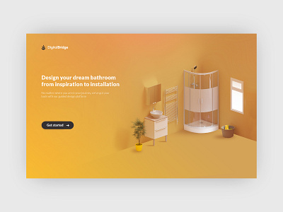 Homepage 3d bathroom design homepage landing landingpage ui web web design webdesign website yellow yellows