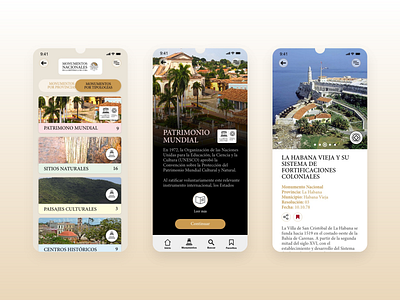 App Monumentos Cuba adobe illustrator adobe photoshop adobe xd cuba design heritage map monuments ui
