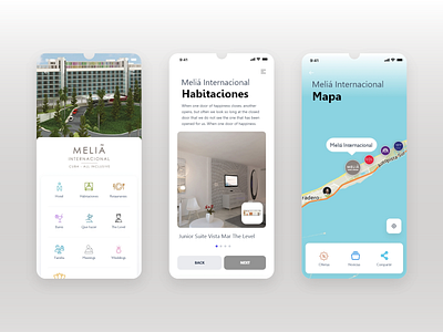 App Meliá Cuba adobe xd android app beach cuba design hotel booking hotels ios map vacations