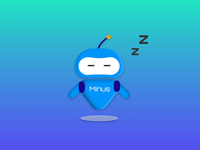 Minus - Sleeping design illustration robot sleep ui vector
