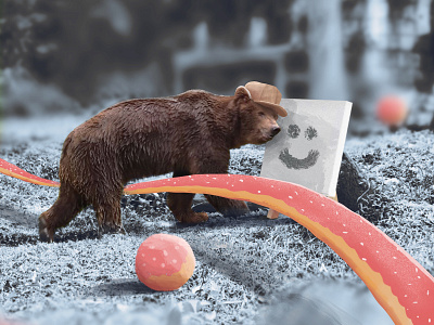 Cute Bear animal bear cute design graphic design image manipulation imagination procreate
