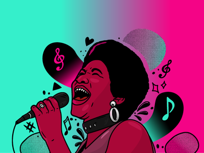 Aretha Franklin branding design illustration logo motown music music artwork