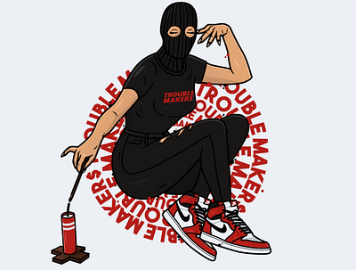 Trouble Maker$ branding design illustration nike nike air max streetwear vector