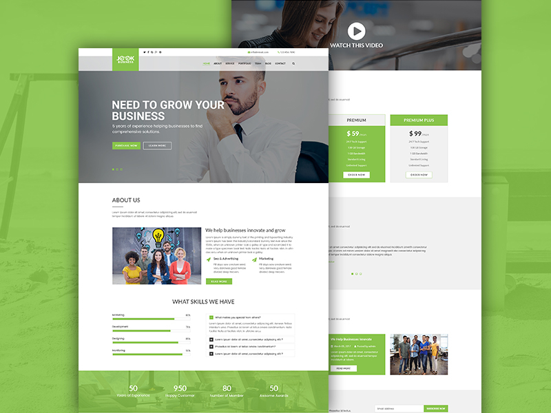 Business Website Template by mohsin kabir on Dribbble