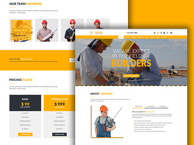 Construction and Industrial Template Design business clean construction creative industrial uiux