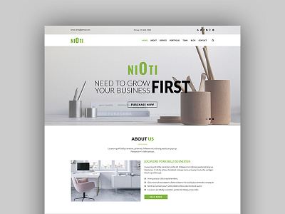 NIOTI - one page template corporate creative flat modern one page corporate psd portfolio psd template ui ux design