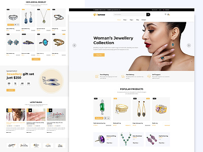 Surose - Jewelry eCommerce Template Design accessories store diamond earrings handcrafted jewelry handmade jewelry jewelery template jewellery jewelry jewelry store necklace silver rings