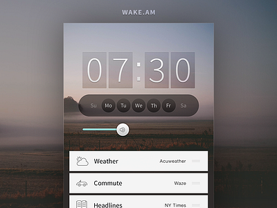 Alarm App alarm arrange calm clean ios iphone list peaceful quiet soft ui