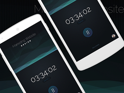 Time Tracking Concept android clean dark minimal nexus simple ui waves