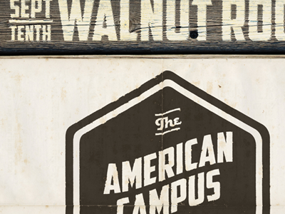 American Campus Show Poster poster texture typography vintage wood