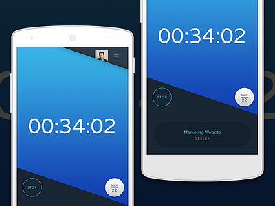 Time Tracking Concept V2 android clean nexus simple timer ui