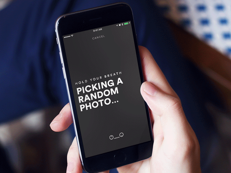 Send Random Photos From Your Phone 0‿o animation app fun game gradient iphone motion product design ui