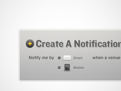 Notification Preferences checkboxes forms icons notifications scenetap ui web web app