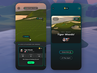 Golf Game for Live Putting with the Pros During the U.S. Open app clean game game design golf ios iphone ui