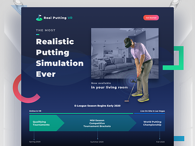 Real Putting VR Website clean gradient oculus quest ui vr webdesign website website concept