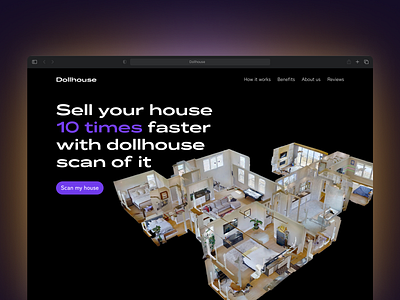 VR House scanning landing ui ux website