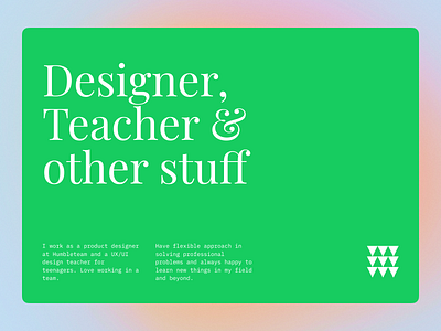 Designer portfolio concept design typography ui