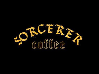 Sorcerer Coffee branding coffee design flat gothic logo minimal typography vector