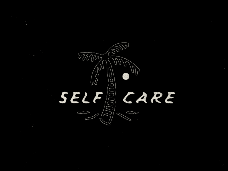 Self Care after effects beach branding design flat illustration illustrator logo minimal motion design palm tree vector
