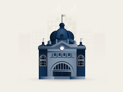 Flinders Street Station australia design flat flinders street icon illustration melbourne minimal station vector