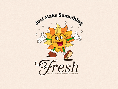 Just Make Something Fresh cartoon character design design brief flat flower fresh funny illustration marketing minimal vector