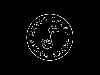 NEVERDECAF branding coffee decaf design flat illustration logo minimal vector