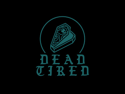 Dead Tired branding coffin design flat gothic illustration logo minimal vector